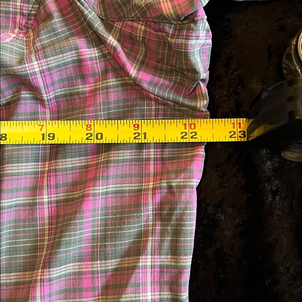 Duluth Trading Co Pink and Gray Plaid Shirt - Picture 7 of 7